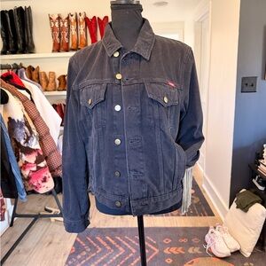 Wrangler Rhinestone Fringe Black Jean Jacket